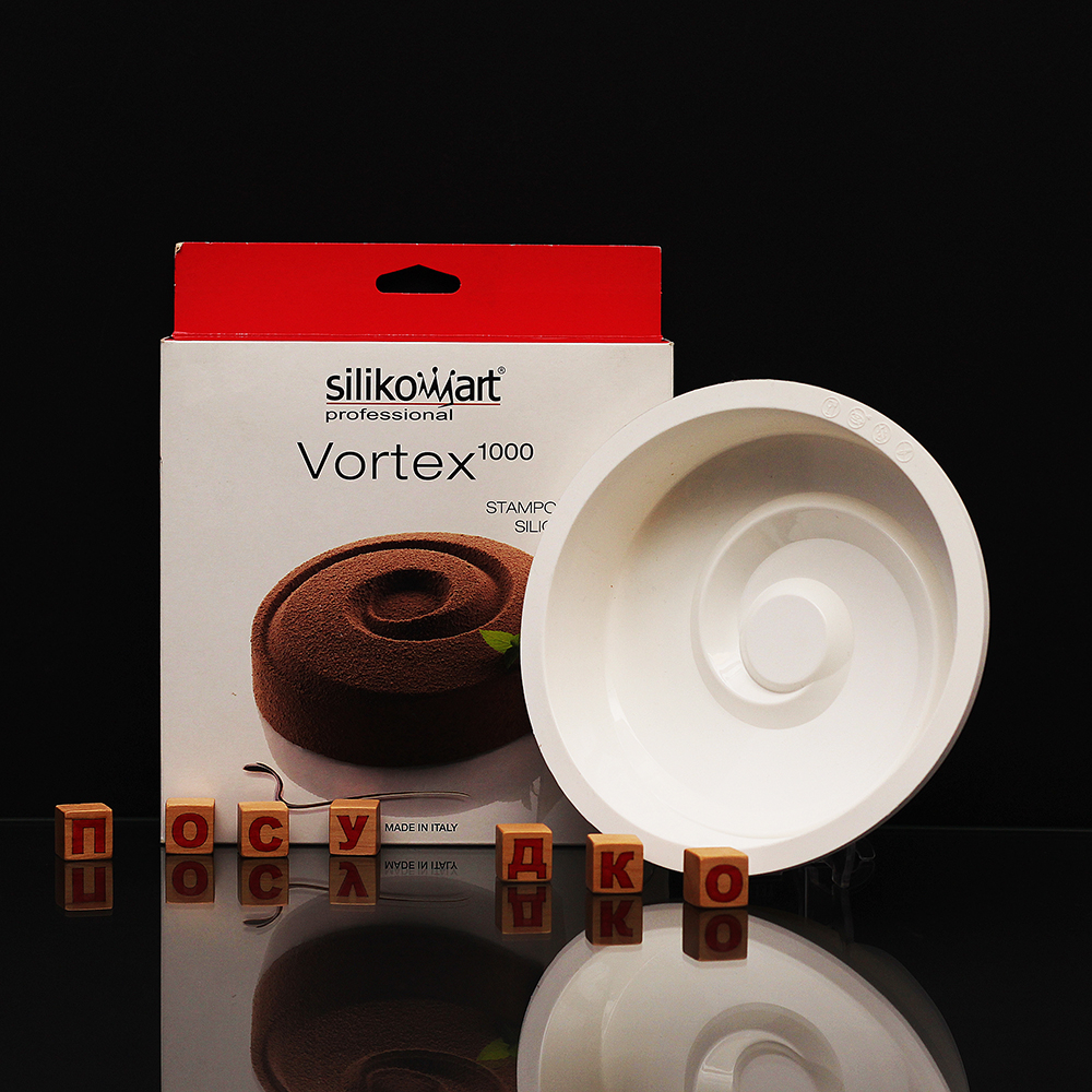 Форма для десертів кругла біла Cиліконова 1 л 18x4,8 см Silikomart Vortex