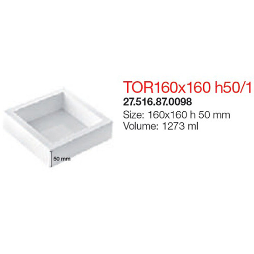  Форма для десертів квадратна Tor біла Cиліконова 1,27 л 16x16x5 см Silikomart TOR160x160 h50/1