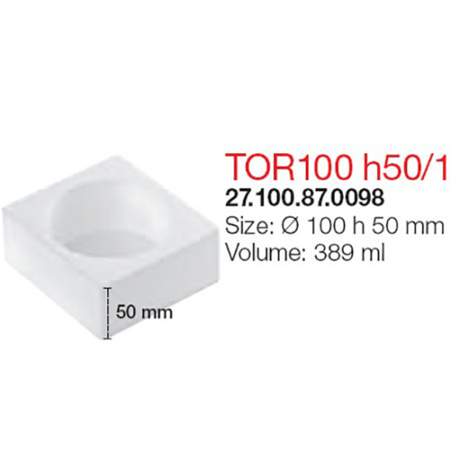  Форма для десертів кругла біла Cиліконова 390 мл 10x5 см Silikomart TOR100 h50/1