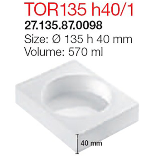  Форма для дессертов круглая белая Cиликоновая 570 мл 13,5x4 см Silikomart TOR135/1