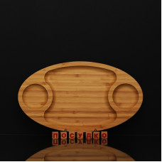  Дошка для подачі з 2 заглибленнями Bamboo 40x23x2 см Wilmax WL-771040 / A