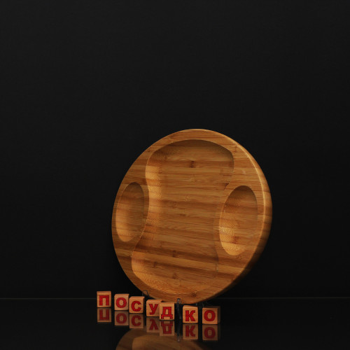  Дошка для подачі з 2 заглибленнями Bamboo 40x23x2 см Wilmax WL-771040 / A