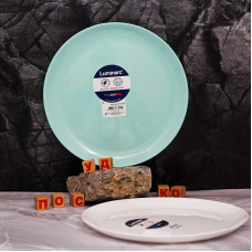  Тарілка кругла без поля мілка салатова Diwali light turquoise 25 см Luminarc, France