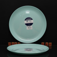  Тарілка кругла без поля мілка салатова Diwali light turquoise 27 см Luminarc, France