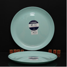  Тарілка кругла без поля мілка салатова Diwali light turquoise 27 см Luminarc, France