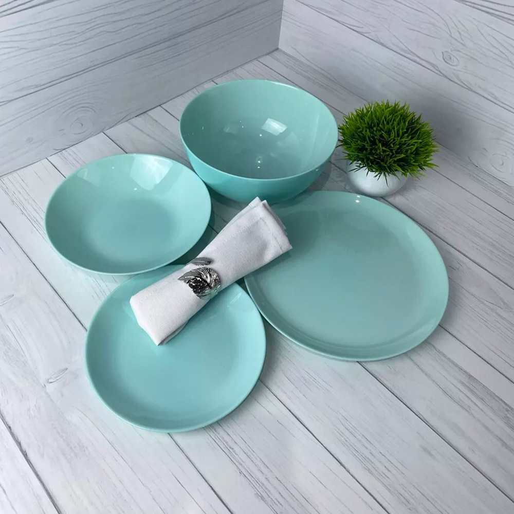  Сервіз столового посуду на 6 персон 19 предметів салатовий Diwali light turquoise Luminarc, France