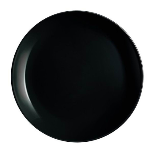  Тарілка кругла без поля мілка чорна Diwali black 25 см Luminarc, France