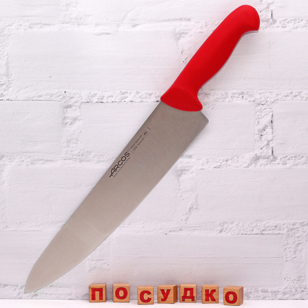  Ніж кухарський, шеф червона ручка 2900 30 см Arcos 290922