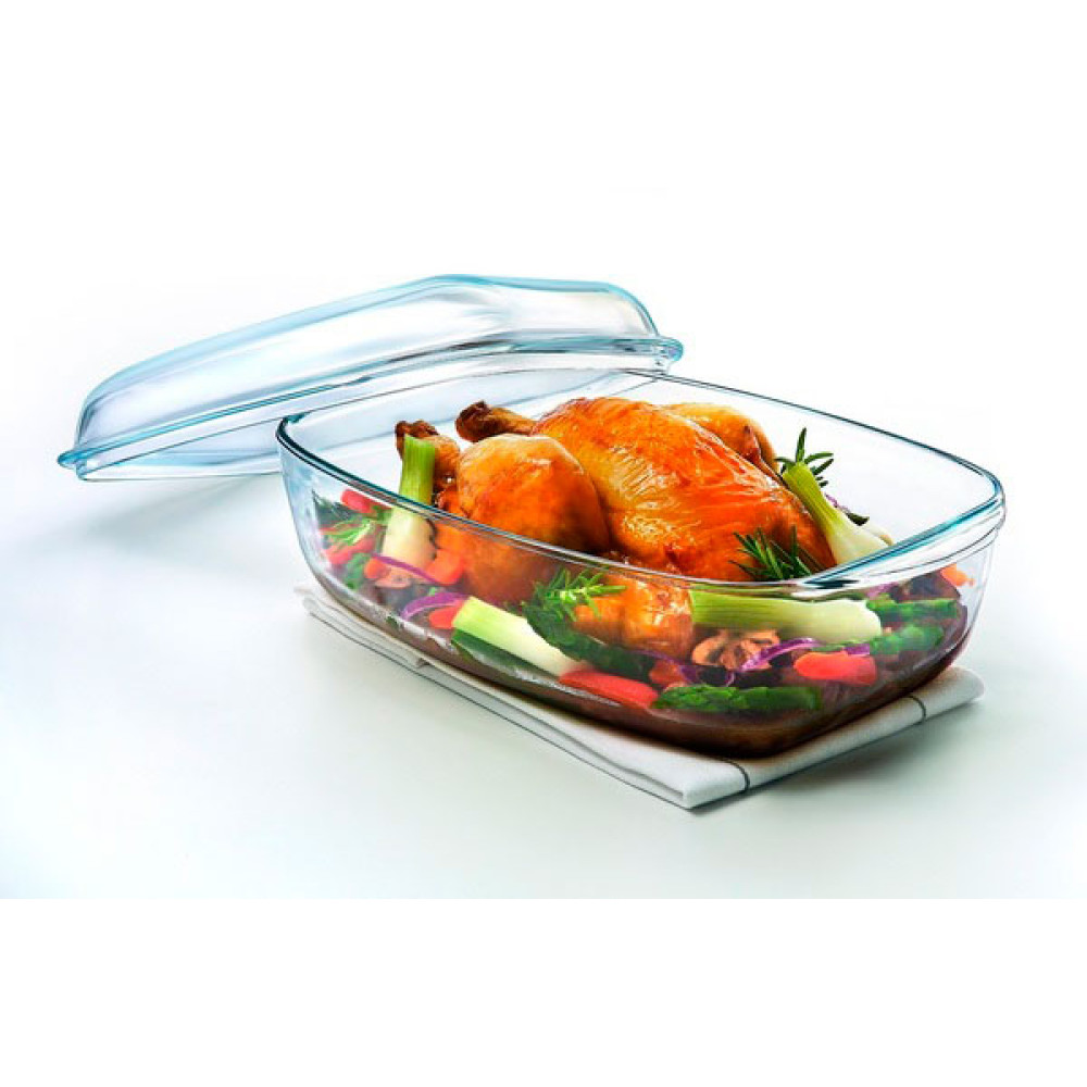  Каструля з кришкою у формі лотка для запікання прямокутна Essentials 4,6 л 37x22x9 см Pyrex, ARC international 466A000