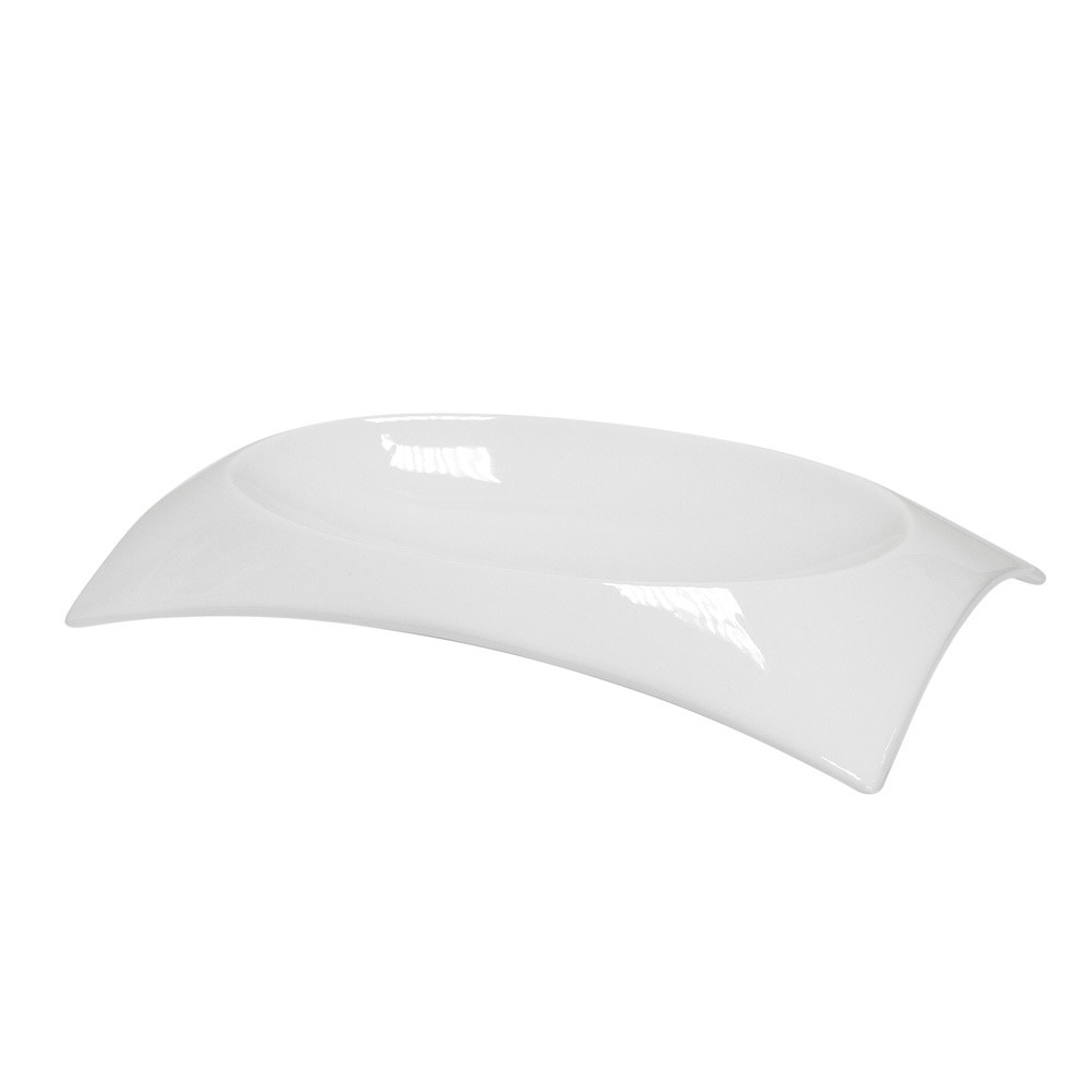  Блюдо прямокутне вигнуте біле H white 23x15 см Helfer