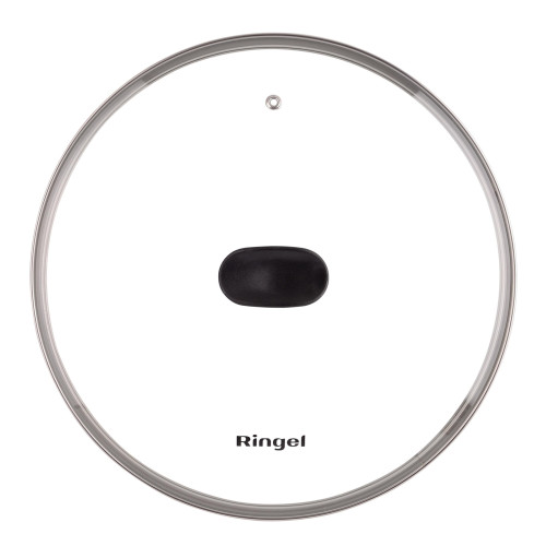  Кришка скляна з ручкою та паровипуском з нержавіючим обідком Universal 22 см Ringel RG-9301-22