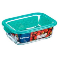 Контейнер для зберігання прямокутний з кришкою бірюзовою Box keep n 1,97 л 24x17x7 см Luminarc, UAE