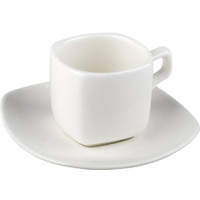  Чашка для кофе с блюдцем квадратная белая White 90 мл Wilmax WL-993041 / AB