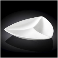  Менажниця з 3 заглибленнями трикутна біла White 24 см Wilmax WL-992585 / A