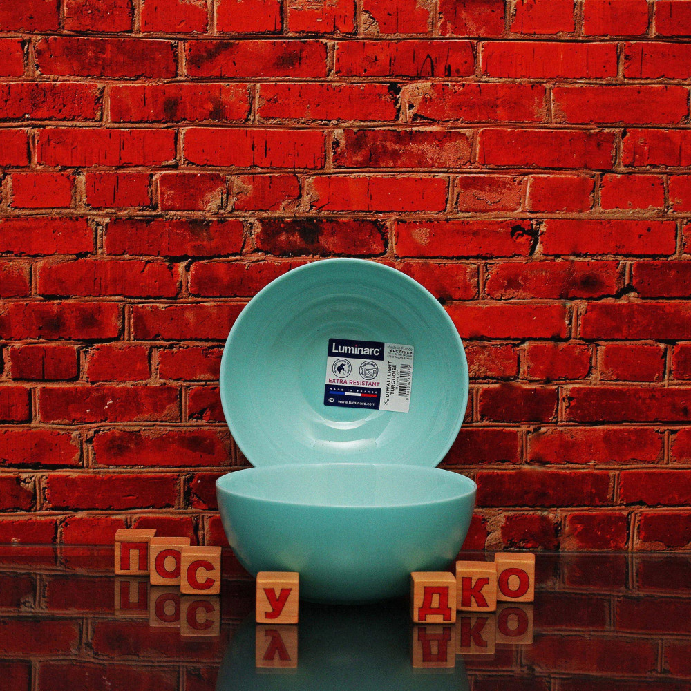  Салатник круглий салатовий Diwali light turquoise 250 мл 12 см Luminarc, France