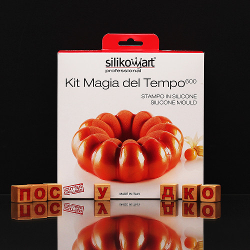  Форма для десертів з 2 висічками біла Cиліконова 600 мл 15x5 см Silikomart Kit Magia del tempo 600
