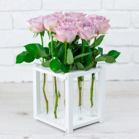  Подставка с пробирками 9 ячеек белая Accessories 16x16x17 см Склоприлад