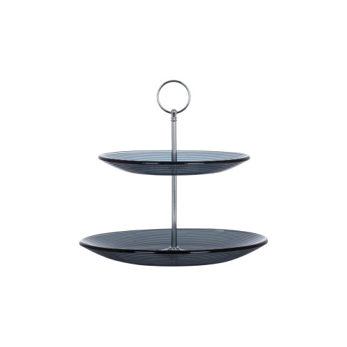  Етажерка дворівнева з ручкою чорна Monaco black 24 см Viva S3020T/M2-black