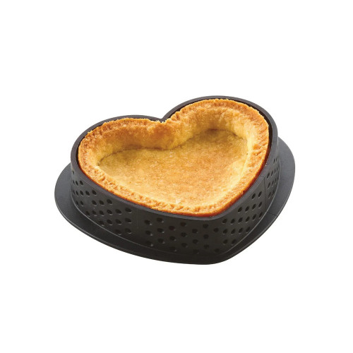  Кільце для випічки серце перфороване Tarte 85 мл 8x7x2 см Silikomart Tarte ring amore 80x70 h20 mm