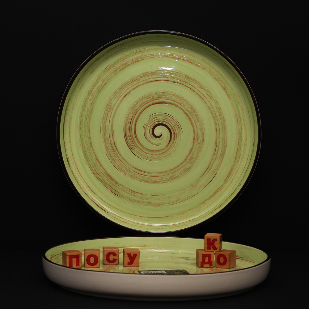  Блюдо кругле глибоке Spiral pistachio 28 см Wilmax WL-669120 / A