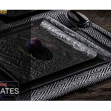  Тарілка квадратна без поля мілка чорна Slatestone black 21 см Wilmax WL-661106 / A