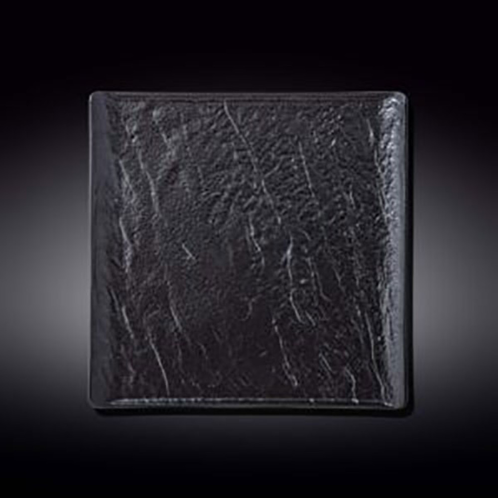 Тарілка квадратна без поля мілка чорна Slatestone black 27 см Wilmax WL-661107 / A