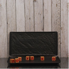  Тарілка прямокутна мілка чорна Slatestone black 29x14 см Wilmax WL-661109 / A