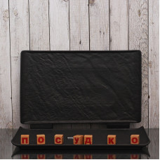  Тарілка прямокутна мілка чорна Slatestone black 33x20 см Wilmax WL-661110 / A