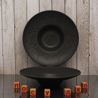  Тарілка кругла у формі капелюха чорна Slatestone black 200 мл 24 см Wilmax WL-661115 / A