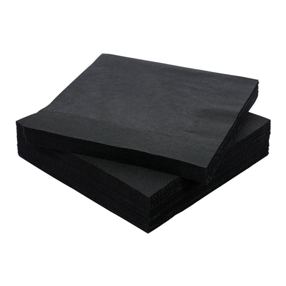  Серветка паперова тришарова чорна Napkin 33x33 см Марго
