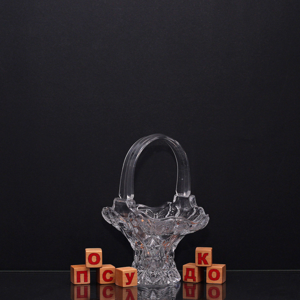  Кошик круглий метелик Boxes 18 см Crystal Bohemia 92701/65400/185