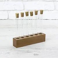  Штатив с пробирками 6 ячеек светлое дерево Accessories 17,3x3,6x4 см Склоприлад