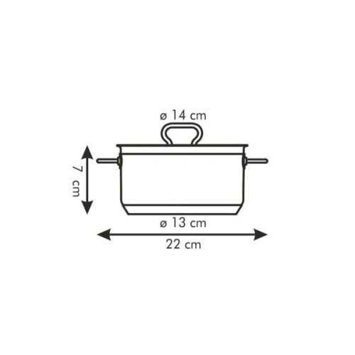  Каструля середньої висоти з пласкою кришкою Home profi 1 л 14x7 см Tescoma 774214