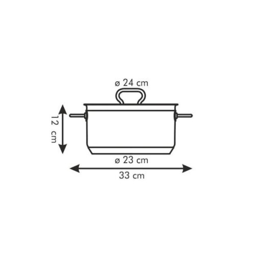  Каструля середньої висоти з пласкою кришкою Home profi 5 л 24x12 см Tescoma 774224