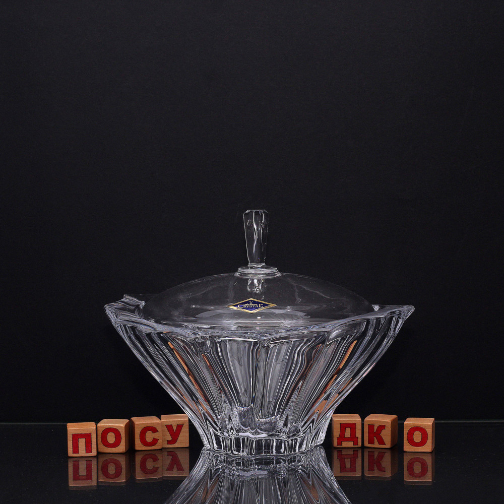  Цукерниця на ніжці з кришкою Plantica 17x21 см Crystal Bohemia 5K962/99V44/170 Y