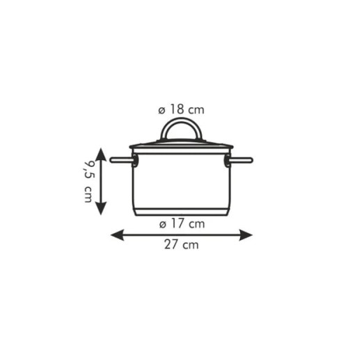 Каструля низька з кришкою Vision 2 л 18 см Tescoma 779218