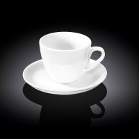  Чашка для чаю з блюдцем біла White 300 мл Wilmax WL-993176 / AB