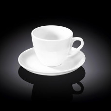  Чашка для чаю з блюдцем біла White 300 мл Wilmax WL-993176 / AB