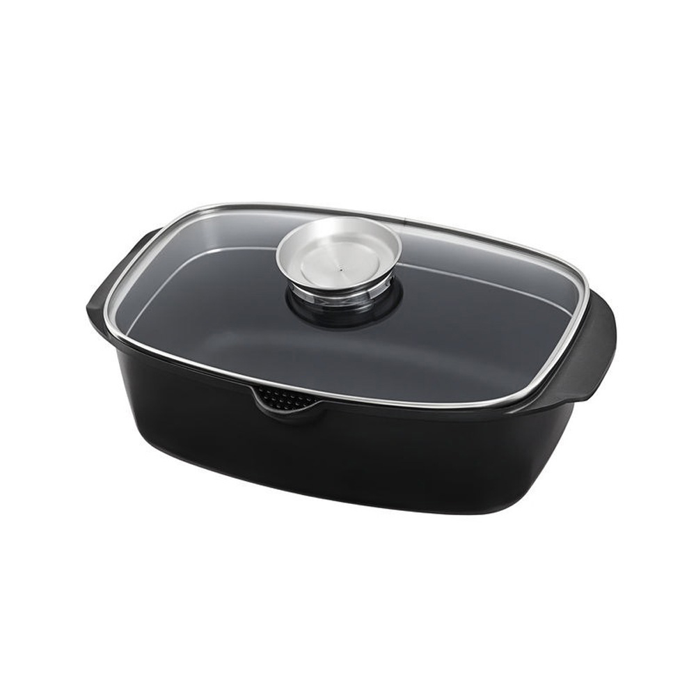  Каструля прямокутна з кришкою Black pro new 5,6 л 40x24x11 см Lessner 55873