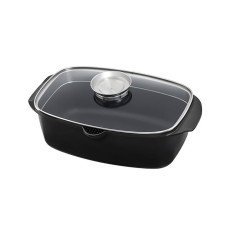  Каструля прямокутна з кришкою Black pro new 5,6 л 40x24x11 см Lessner 55873