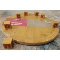  Дошка для сервіровки з канавкою кругла Bamboo 24 см Vincent VC-2103-24