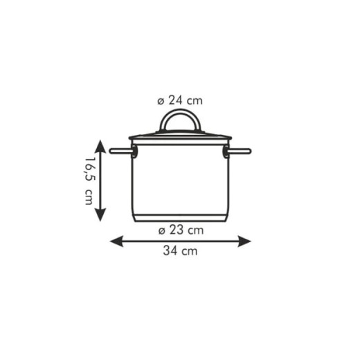  Каструля середньої висоти з кришкою Vision 7 л 24x16 см Tescoma 779024