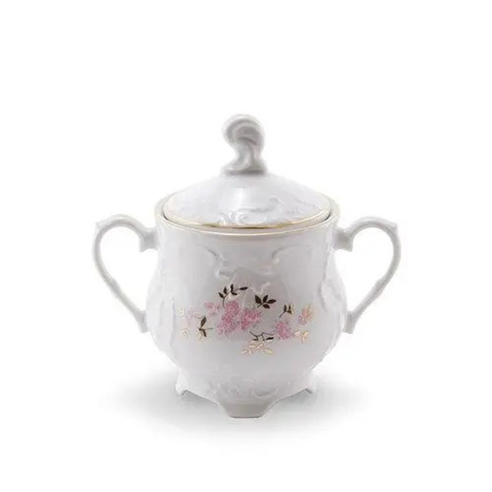  Цукорниця з кришкою рожева квітка Rococo 9704 250 мл Cmielow
