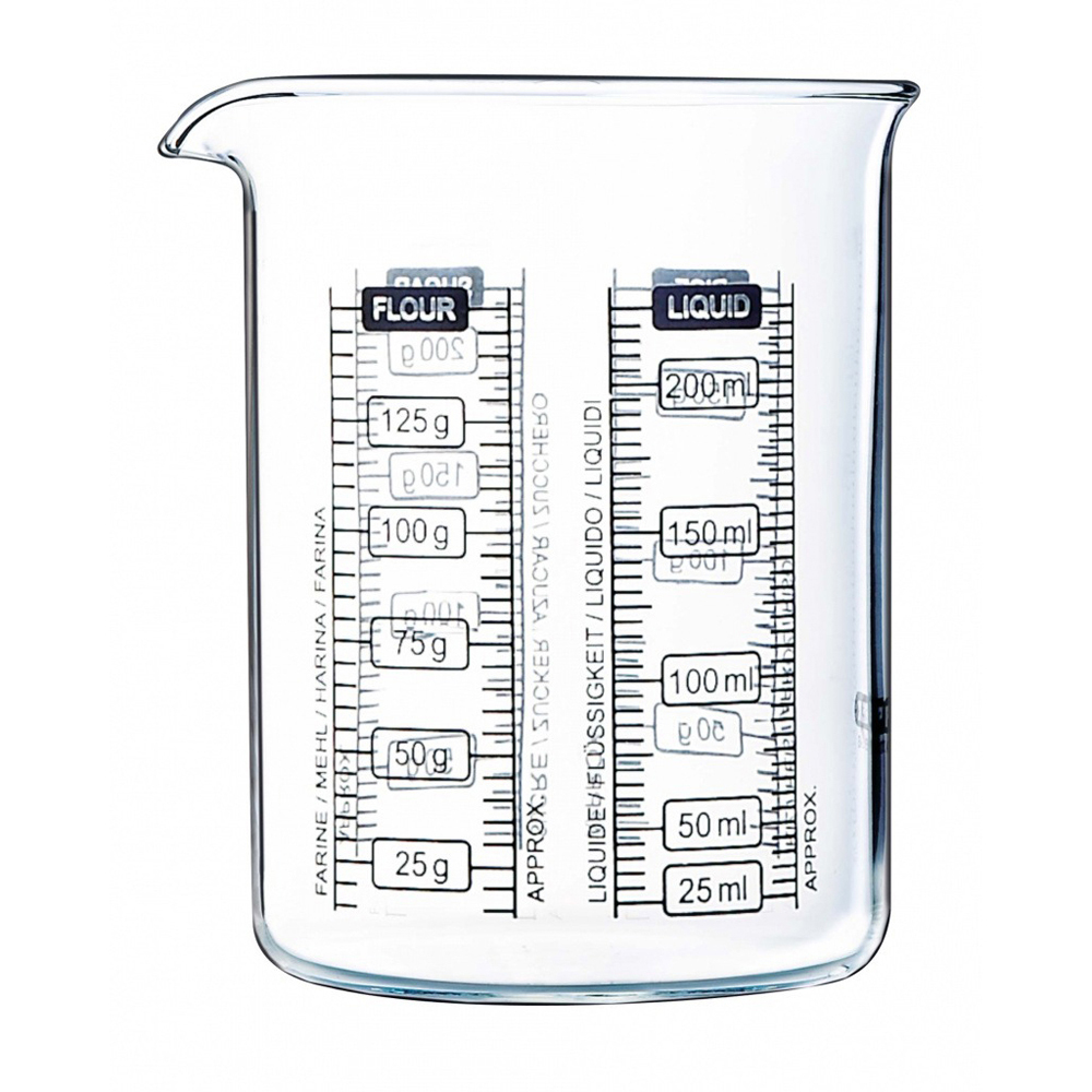  Склянка мірна прозора Kitchen lab 250 мл 10x8 см Pyrex, ARC international LABBK25