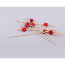  Шпажка для канапок квітка червона Bamboo 12 см Eco 30126