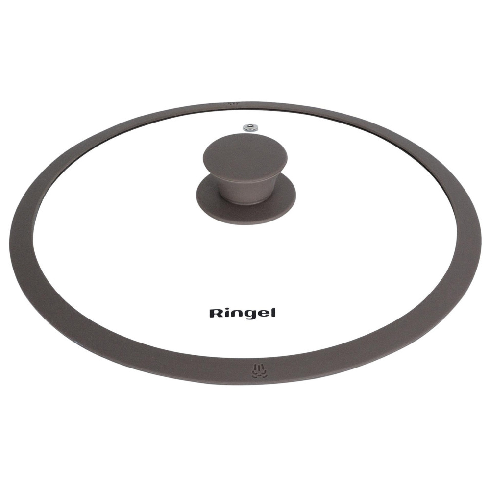 Кришка скляна з ручкою та паровипуском з силіконовим обідком Universal 24 см Ringel RG-9302-24