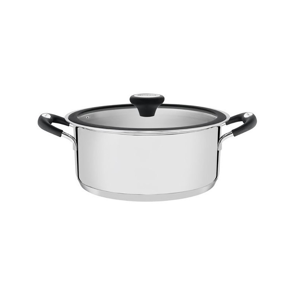 Каструля низька з кришкою з силіконовим обідком Solar silicone 2,9 л 20 см Tramontina 62123/203