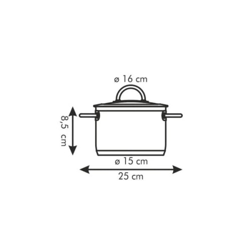  Каструля низька з кришкою Vision 1,5 л 16 см Tescoma 779216