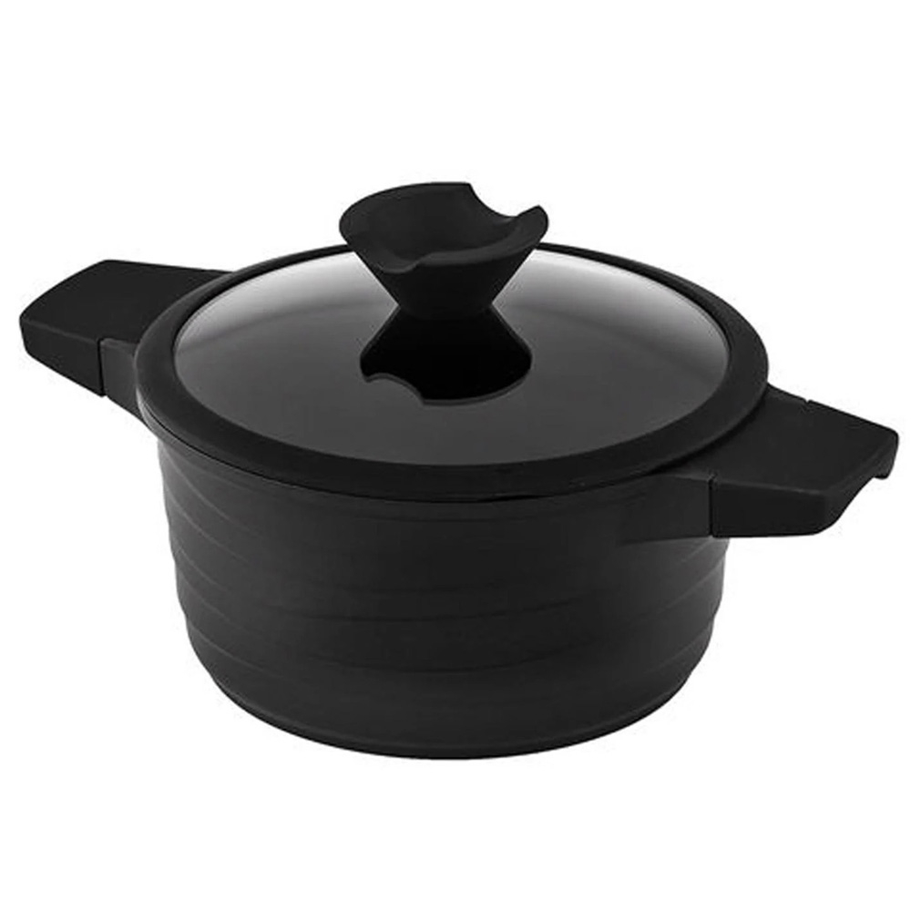  Каструля середньої висоти з кришкою Black pro new 2,7 л 20 см Lessner 55872-20