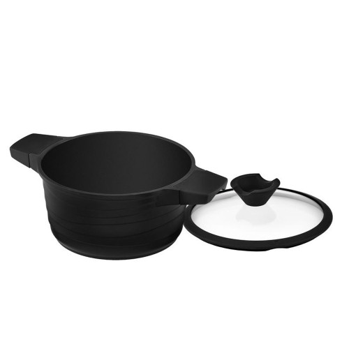  Каструля середньої висоти з кришкою Black pro new 2,7 л 20 см Lessner 55872-20
